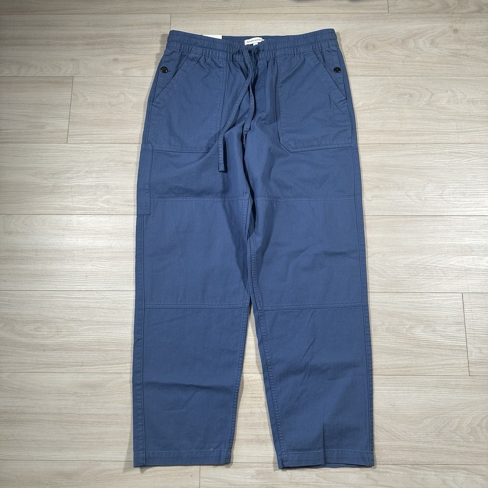 Banana Republic Herringbone Cotton Utility Pants Blue Gray Size Men's 33x30 NWT